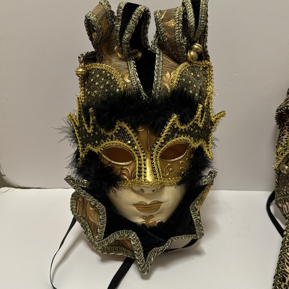 2 Vintage Elegant Venetian Masquerade Mask - Picture 7 of 15